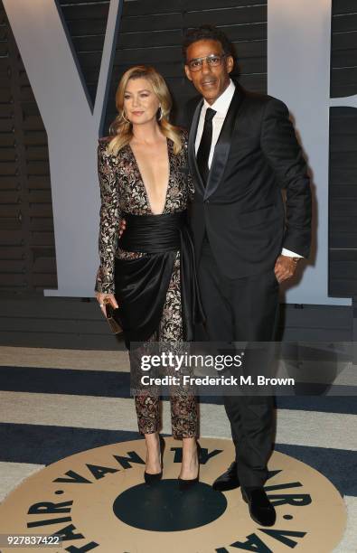 Ellen Pompeo and Chris Ivery attend the 2018 Vanity Fair Oscar Party hosted by Radhika Jones at Wallis Annenberg Center for the Performing Arts on...