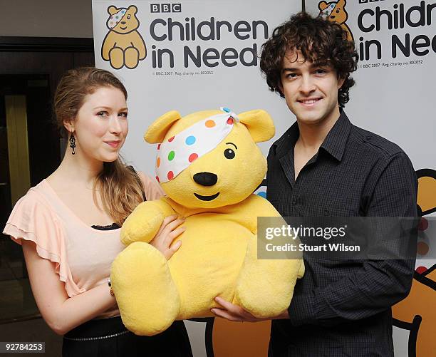 Singer's Hayley Westenra and Lee Mead attend the 'Bandaged Together' album launch at the BBC club on November 5, 2009 in London, England.