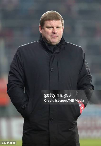 Waregem , Belgium / Zulte Waregem v Rsc Anderlecht / "nHein VANHAEZEBROUCK"nFootball Jupiler Pro League 2017 - 2018 Matchday 29 / "nPicture by...