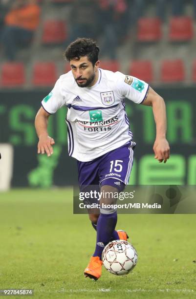 Waregem , Belgium / Zulte Waregem v Rsc Anderlecht / "nKenneth SAIEF"nFootball Jupiler Pro League 2017 - 2018 Matchday 29 / "nPicture by Vincent Van...