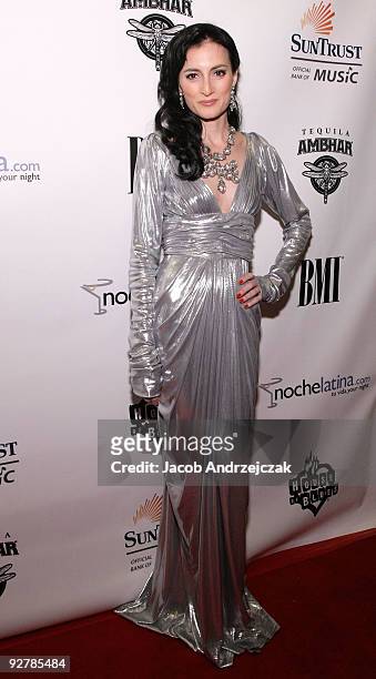 Cucu Diamantes arrives at the BMI Pre-Latin Grammy nomination celebration at the House of Blues inside Mandalay Bay on November 4, 2009 in Las Vegas,...