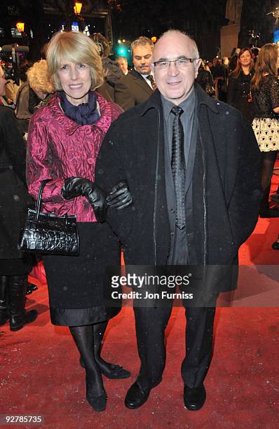 Bob Hoskins and guest attend the World Premiere of 'A Christmas Carol' at the Odeon Leicester Square on November 3, 2009 in London, England.