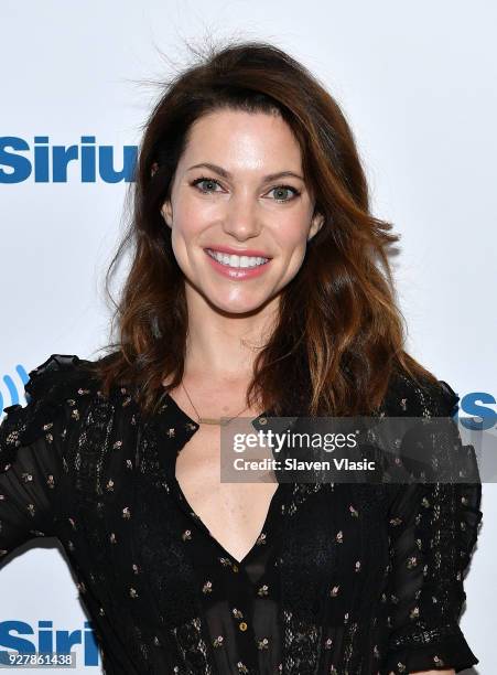 Actress Courtney Henggeler visits SiriusXM Studios on March 5, 2018 in New York City.