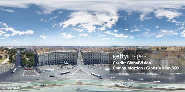 equirectangular panorama of piazza della repubblica, rome, italy - 360 images fotografías e imágenes de stock