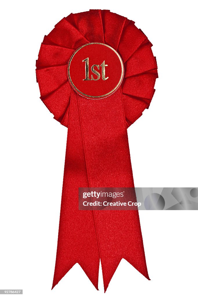 First Place Rostrum Red 1st Place Rosette High-Res Stock Photo - Getty Images