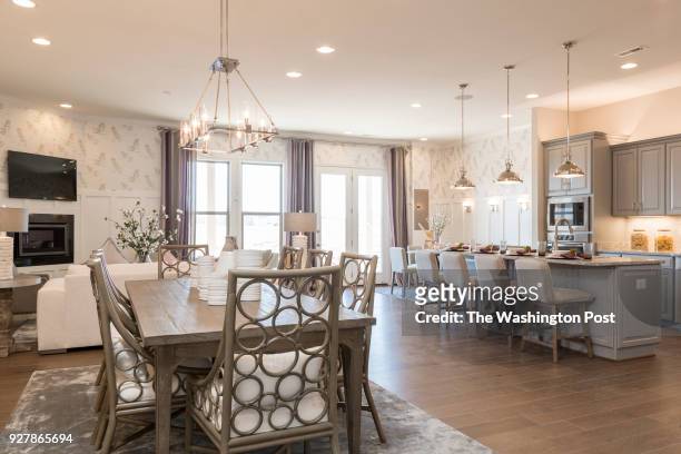 Open living area in the Hudson model home at Birchwood at Brambleton on February, 27 2018 in Ashburn Virginia.