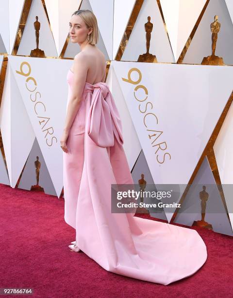 Saoirse Ronan arrives at the 90th Annual Academy Awards at Hollywood & Highland Center on March 4, 2018 in Hollywood, California.