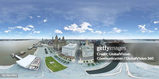 summer landscape in liverpool, united kingdom - 360vr stock pictures, royalty-free photos & images