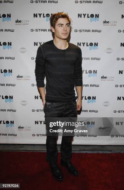 Actor Zac Efron attends the NYLON Guys November Issue Launch Event at XIV on November 4, 2009 in West Hollywood, California.