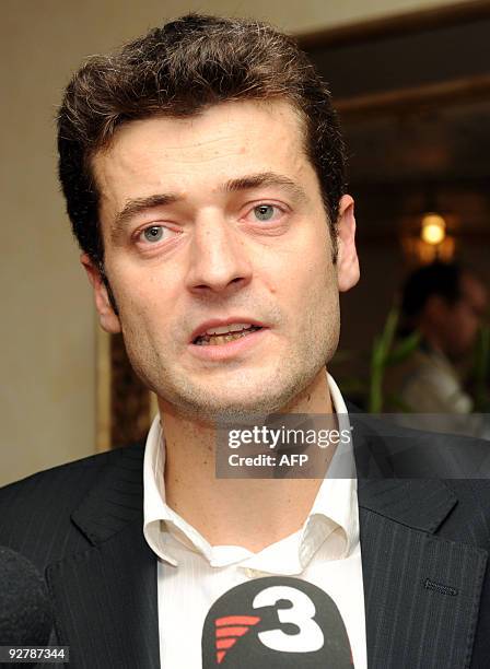 Secretary general for Reporters without Borders Jean-Francois Julliard speaks during a press conference in Casablanca on October 27, 2009. Julliard...