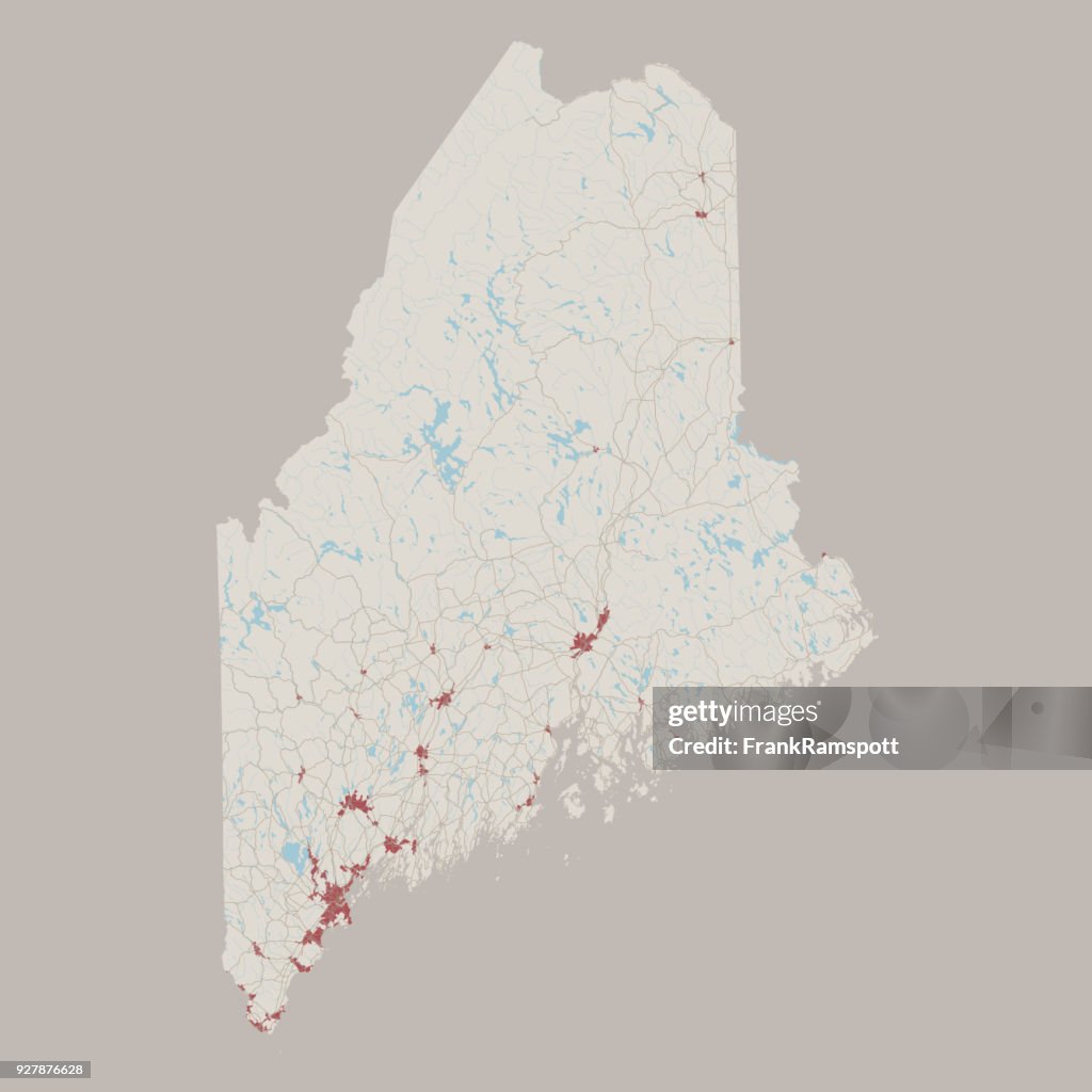 Maine mapa de estrada de estado dos EUA