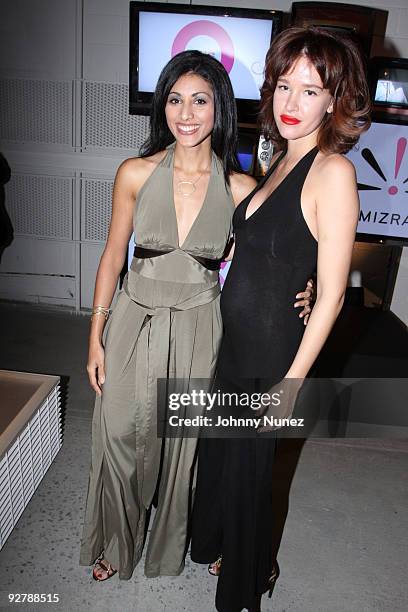 Reshma Shetty and Paz De La Huerta attend the Isaac Mizrahi Live! collection launch celebration at Stage 37 on November 4, 2009 in New York City.