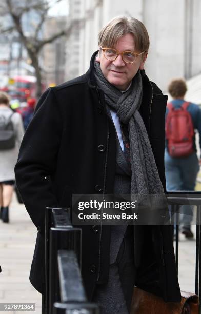 Guy Verhofstadt Member of the European Parliament arrives at Downing Street for a meeting with Brexit staff and later in the day The Prime Minister...