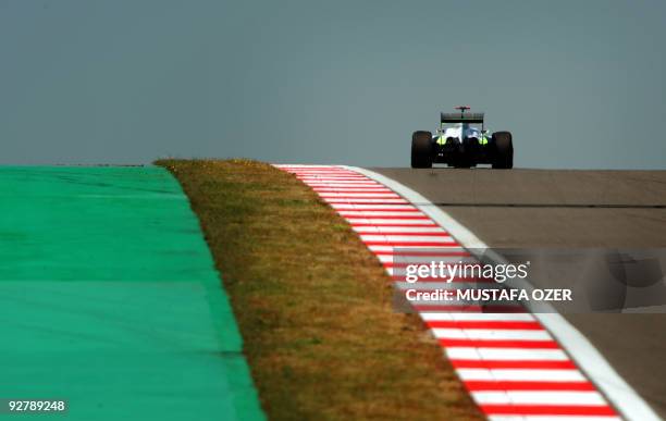 Brawn GP's British driver Jenson Button drives at the Istanbul Park circuit on June 6, 2009 in Istanbul, during the third free practice session of...