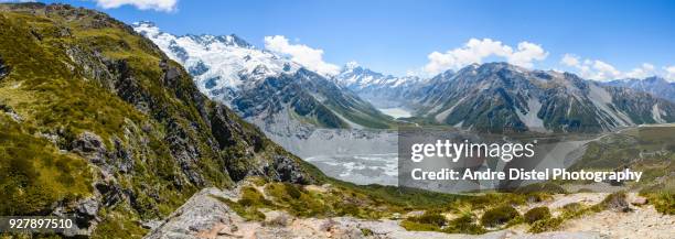 mt cook national park - new zealand - gletscher stockfoto's en -beelden