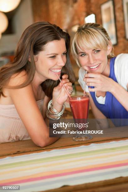 women drinking bloody mary in a cafe - tomato juice stock pictures, royalty-free photos & images