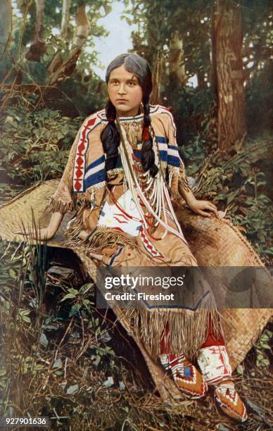 North America. Ojibwa maiden. 1920.