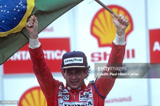 Ayrton Senna, McLaren-Honda MP4/6, Grand Prix of Brazil, Autodromo Jose Carlos Pace, Interlagos, Sao Paolo, 24 March 1991.