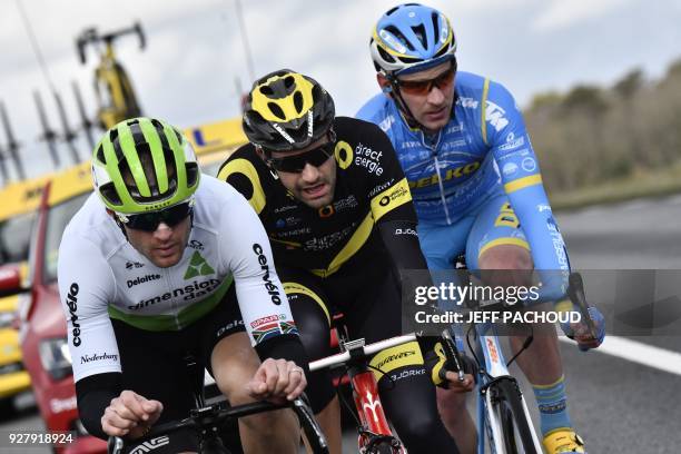 Dimension Data South African rider, Jay Thomson, Direct Energie French rider, Fabien Grellier and Delko Marseille Polish rider, Przemys?aw...
