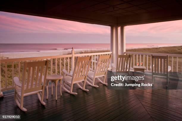 Porch with Atlantic Ocean View, Elizabeth Point Lodge, Amelia Island, Florida.