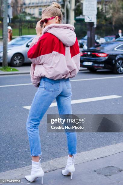 Lena Perminova attends at Giambattista Valli fashion show in Paris Fashion Week Fall/Winter 2018/19 on 5 March 2018, Paris, France.