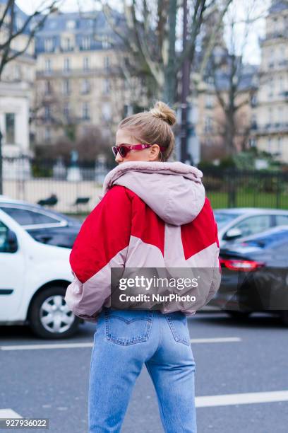 Lena Perminova attends at Giambattista Valli fashion show in Paris Fashion Week Fall/Winter 2018/19 on 5 March 2018, Paris, France.