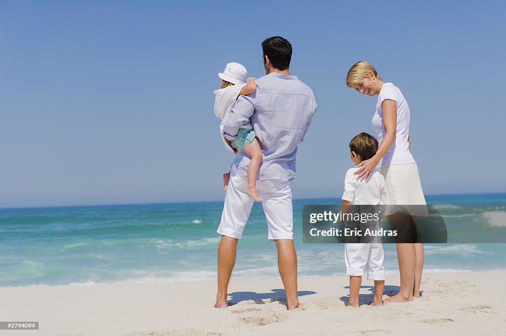 Family on vacations on the beach