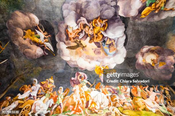 interior the castle of st. george in mantova - affresco foto e immagini stock