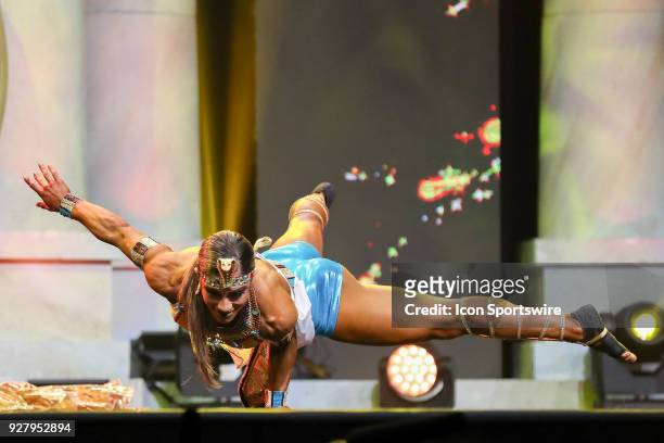Ariel Khadr competes in Fitness International as part of the Arnold Sports Festival on March 2 at the Greater Columbus Convention Center in Columbus,...
