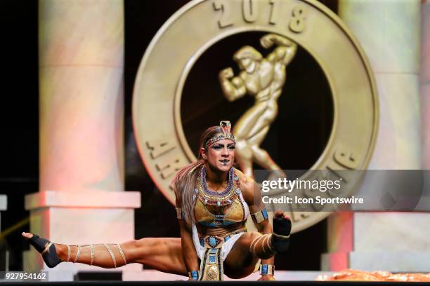 Ariel Khadr competes in Fitness International as part of the Arnold Sports Festival on March 2 at the Greater Columbus Convention Center in Columbus,...