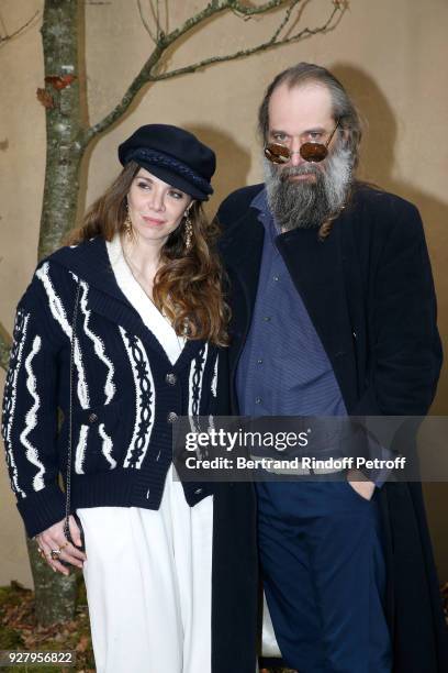 Amandine de la Richardiere and Sebastien Tellier attend the Chanel show as part of the Paris Fashion Week Womenswear Fall/Winter 2018/2019 on March...