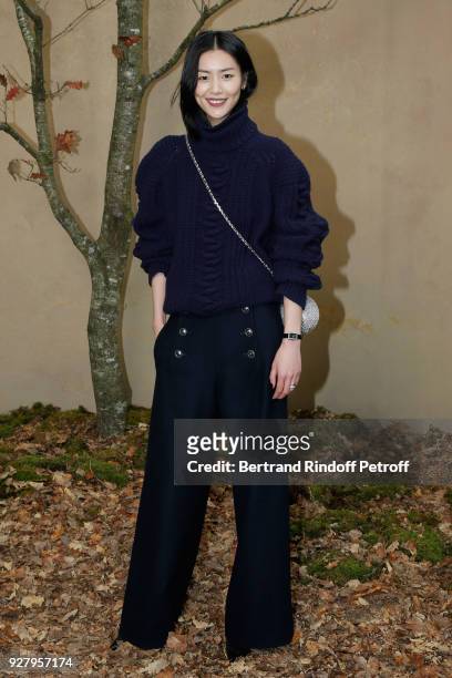 Liu Wen attends the Chanel show as part of the Paris Fashion Week Womenswear Fall/Winter 2018/2019 on March 6, 2018 in Paris, France.
