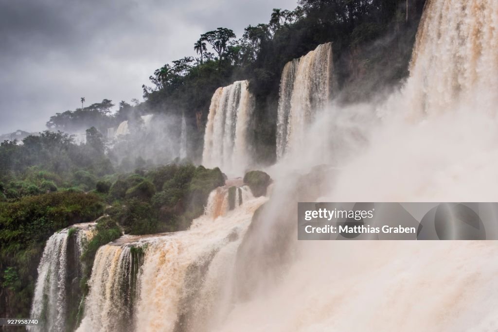 Waterfalls Adam and Eve, Iguazu Falls, Iguazu River, border between Brazil and Argentina, Foz do Iguacu, Parana, Brazil