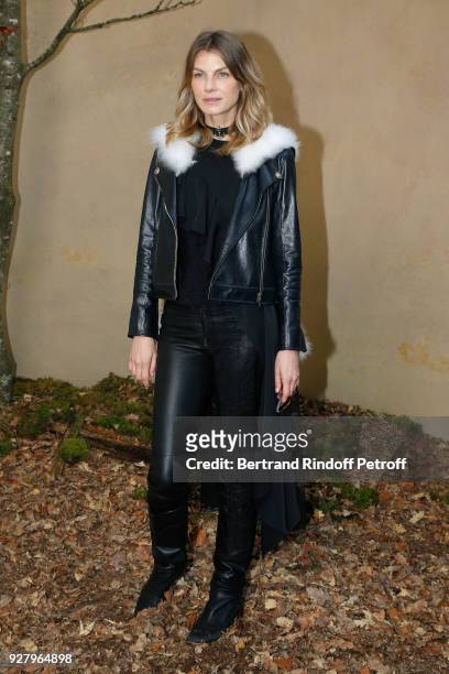 Angela Lindvall attends the Chanel show as part of the Paris Fashion Week Womenswear Fall/Winter 2018/2019 on March 6, 2018 in Paris, France.