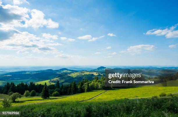 view from wasserkuppe, nature park park hessische rhoen, hesse, germany - rhön stock-fotos und bilder
