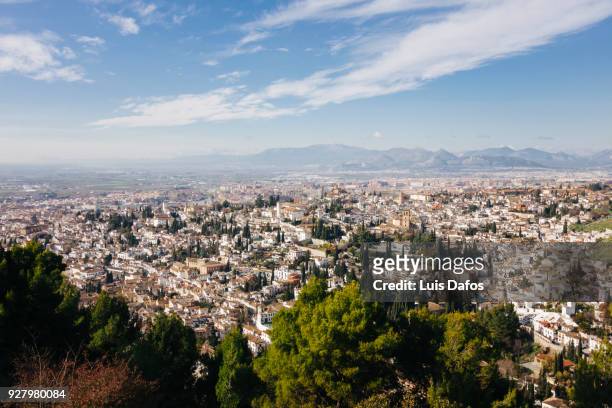 granada overview - albaicín stock pictures, royalty-free photos & images