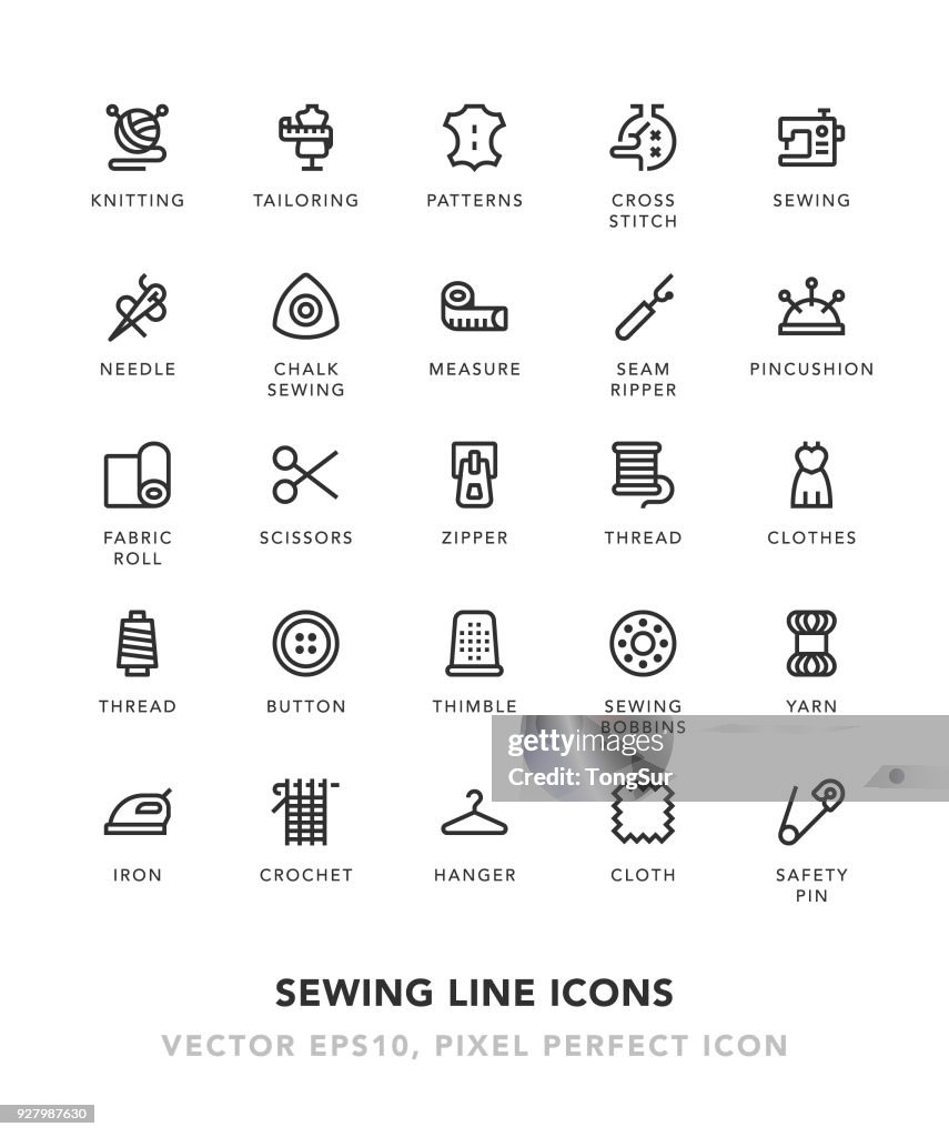 Sewing Line Icons