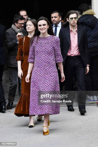 Keira Knightley and James Righton are seen arriving at Chanel Fashion Show during the Paris Fashion Week Womenswear Fall/Winter 2018/2019 on March 6,...