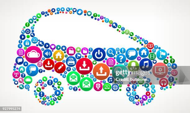 car internet communication technology icon pattern - talking to camera studio stock illustrations