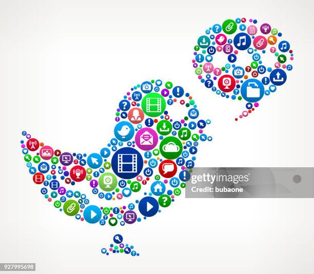 communication bird internet communication technology icon pattern - talking to camera studio stock illustrations