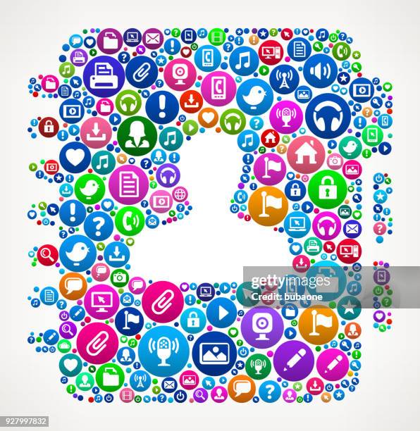 contact book internet communication technology icon pattern - talking to camera studio stock illustrations