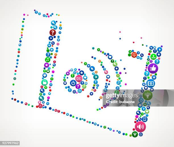 digital camera internet communication technology icon pattern - digital camera interface stock illustrations
