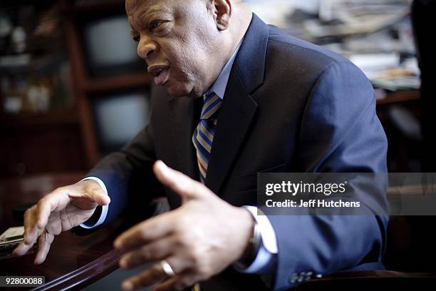 Congressman John Lewis is photographed in his offices in the Canon House office building on March 17, 2009 in Washington, D.C. The former Big Six...