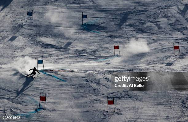 Henrik Kristoffersen of Norway competes during the Alpine Skiing Men's Giant Slalom on day nine of the PyeongChang 2018 Winter Olympic Games at...