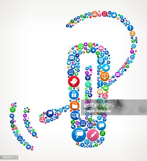 phone piece internet communication technology icon pattern - talking to camera studio stock illustrations