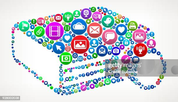 projector internet communication technology icon pattern - talking to camera studio stock illustrations