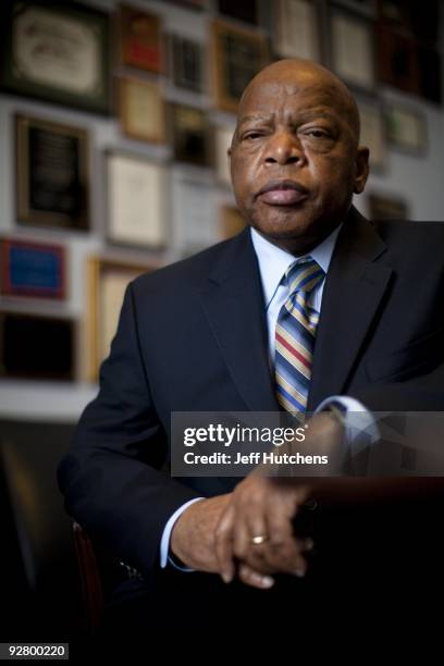 Congressman John Lewis is photographed in his offices in the Canon House office building on March 17, 2009 in Washington, D.C. The former Big Six...