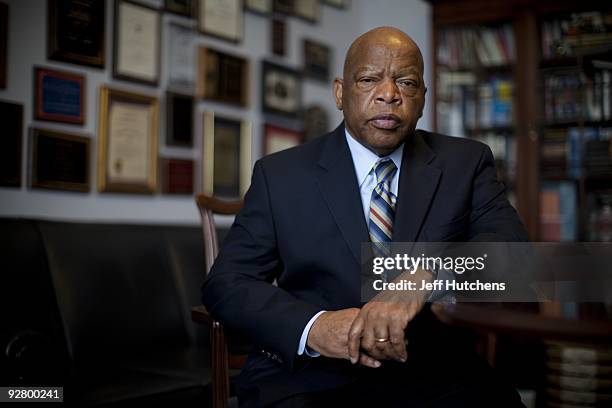 Congressman John Lewis is photographed in his offices in the Canon House office building on March 17, 2009 in Washington, D.C. The former Big Six...