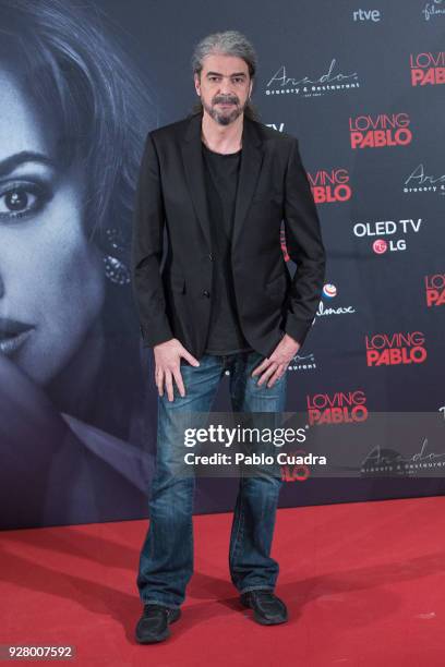 Actress Penelope Cruz and actor Javier Bardem attend 'Loving Pablo' photocall at Melia Serrano Hotel on March 6, 2018 in Madrid, Spain.