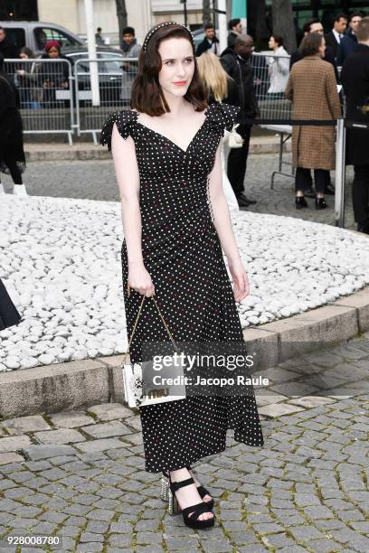 Rachel Brosnahan attends the Miu Miu show as part of the Paris Fashion Week Womenswear Fall/Winter 2018/2019 on March 6, 2018 in Paris, France.